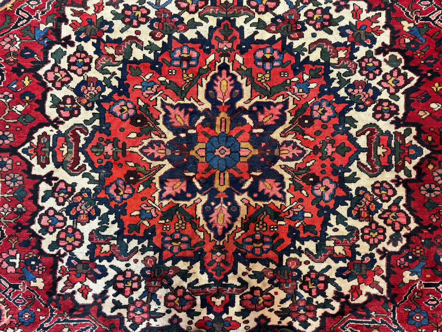 Rare Persian Bakhtiari Rug 10x13, Red, Semi Antique, Large Persian Carpet, Handmade - Nuvé