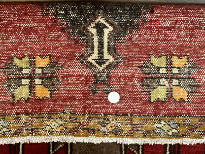 Turkish Yastik Rug 2x3, Geometric Medallion, Small Turkish Wool Rug, Red - Nuvé