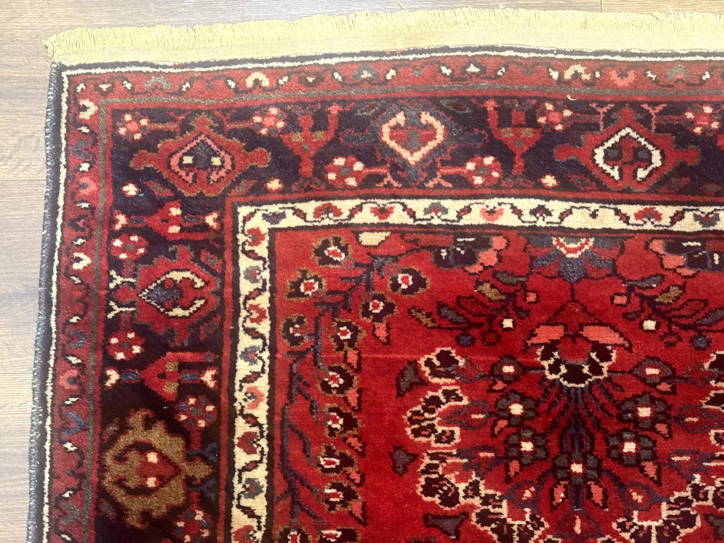 Red Persian Rug 2.6 x 6.8, Floral, Antique Per'sian Carpet, Persian Malayer Rug, Hamadan Rug - Nuvé