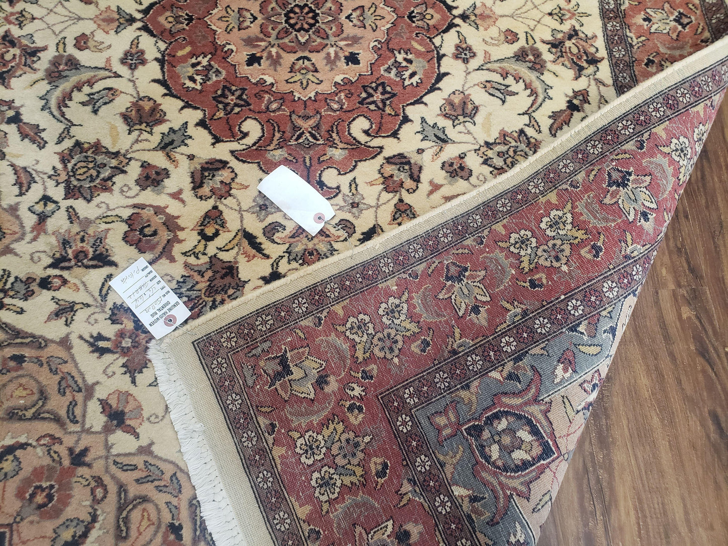 4x6 Handmade Top Quality Pakistani Floral Wool Rug Veg Dyes Carpet Beige Salmon - Nuvé