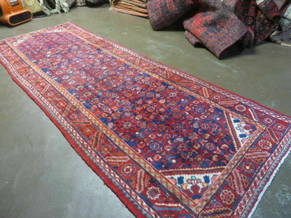 3' 6" X 10' 4" Antique Handmade India Floral Oriental Wool Runner Rug # 128 - Nuvé
