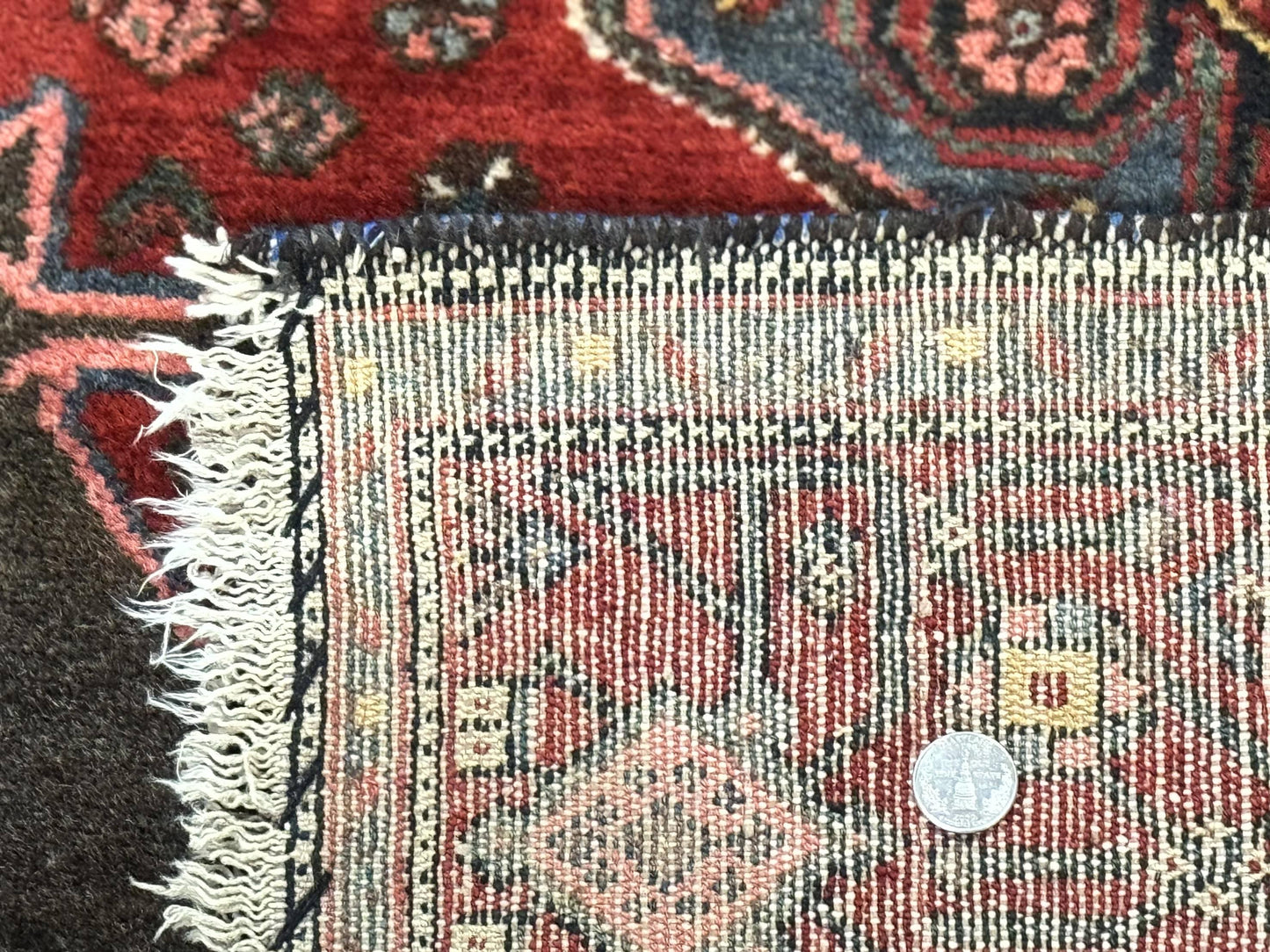 Antique Persian Tribal Rug 5x7, Geometric Wool Carpet, Kurdish Senneh Rug - Nuvé
