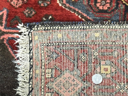 Antique Persian Tribal Rug 5x7, Geometric Wool Carpet, Kurdish Senneh Rug - Nuvé