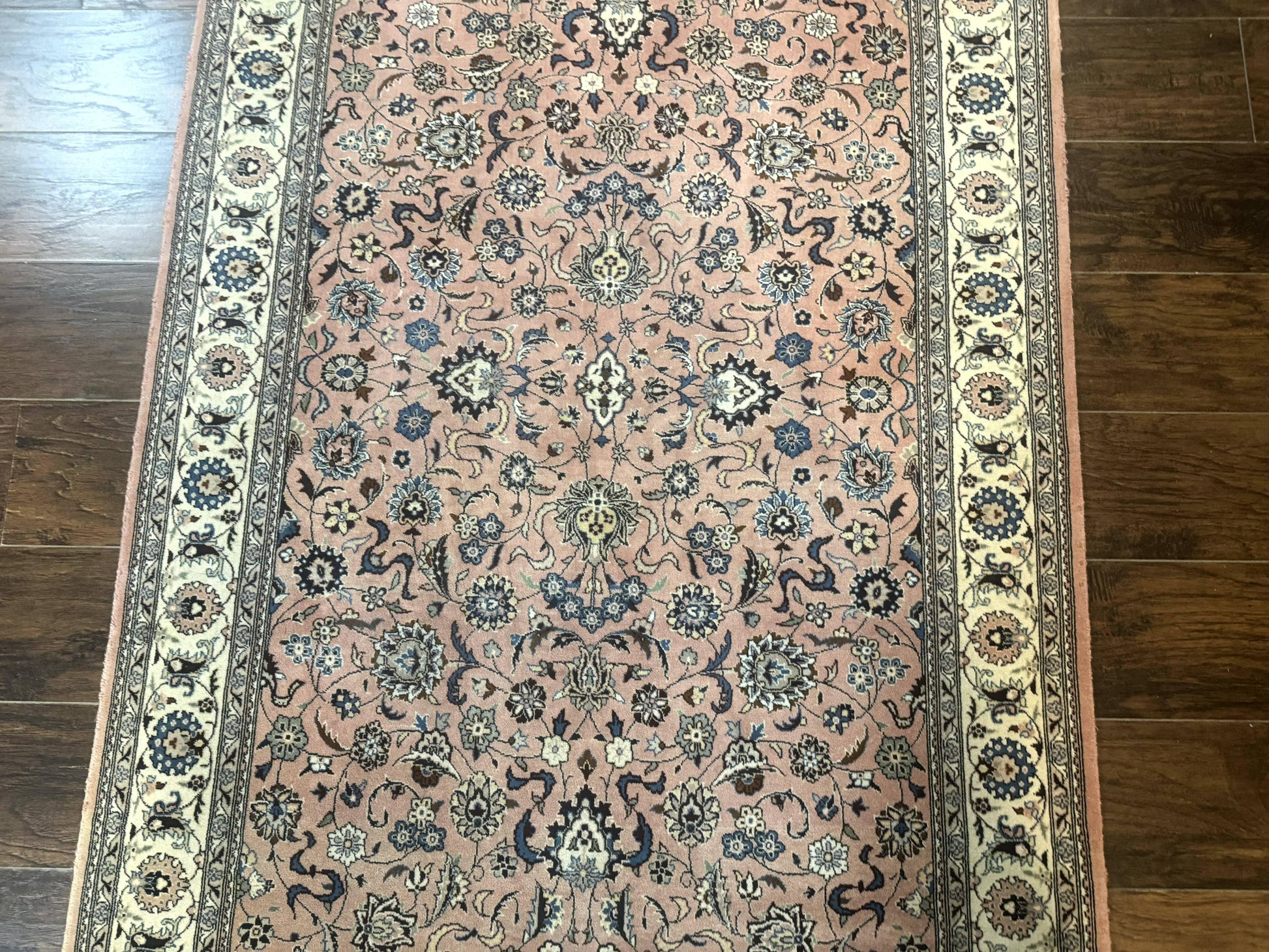 Pak Persian Rug 4x6, Pink and Cream, Very Fine 225 KPSI, Handmade Wool Oriental Carpet - Nuvé