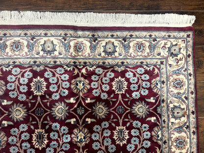 Pak Persian Rug 4x6, Floral Allover, Vintage Wool Carpet, Plum and Ivory - Nuvé