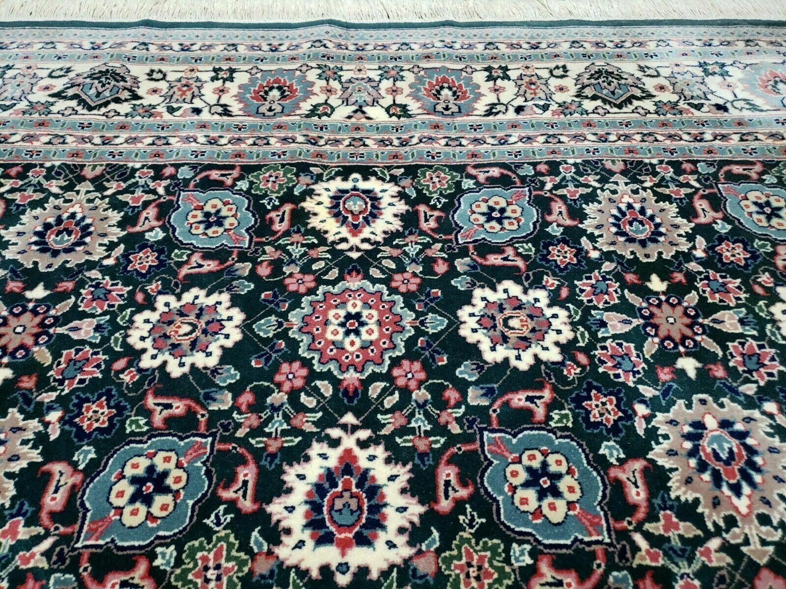 8' X 10' Handmade Indian Oriental Wool Rug Carpet Organic Dye Forest Green Nice - Nuvé