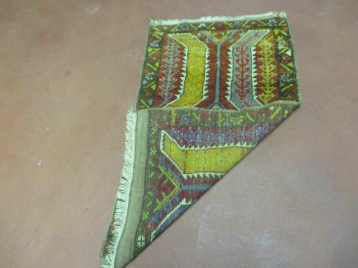 Small Turkish Yastik Rug 1.9 x 2.10, Antique Handmade Oushak Carpet - Nuvé