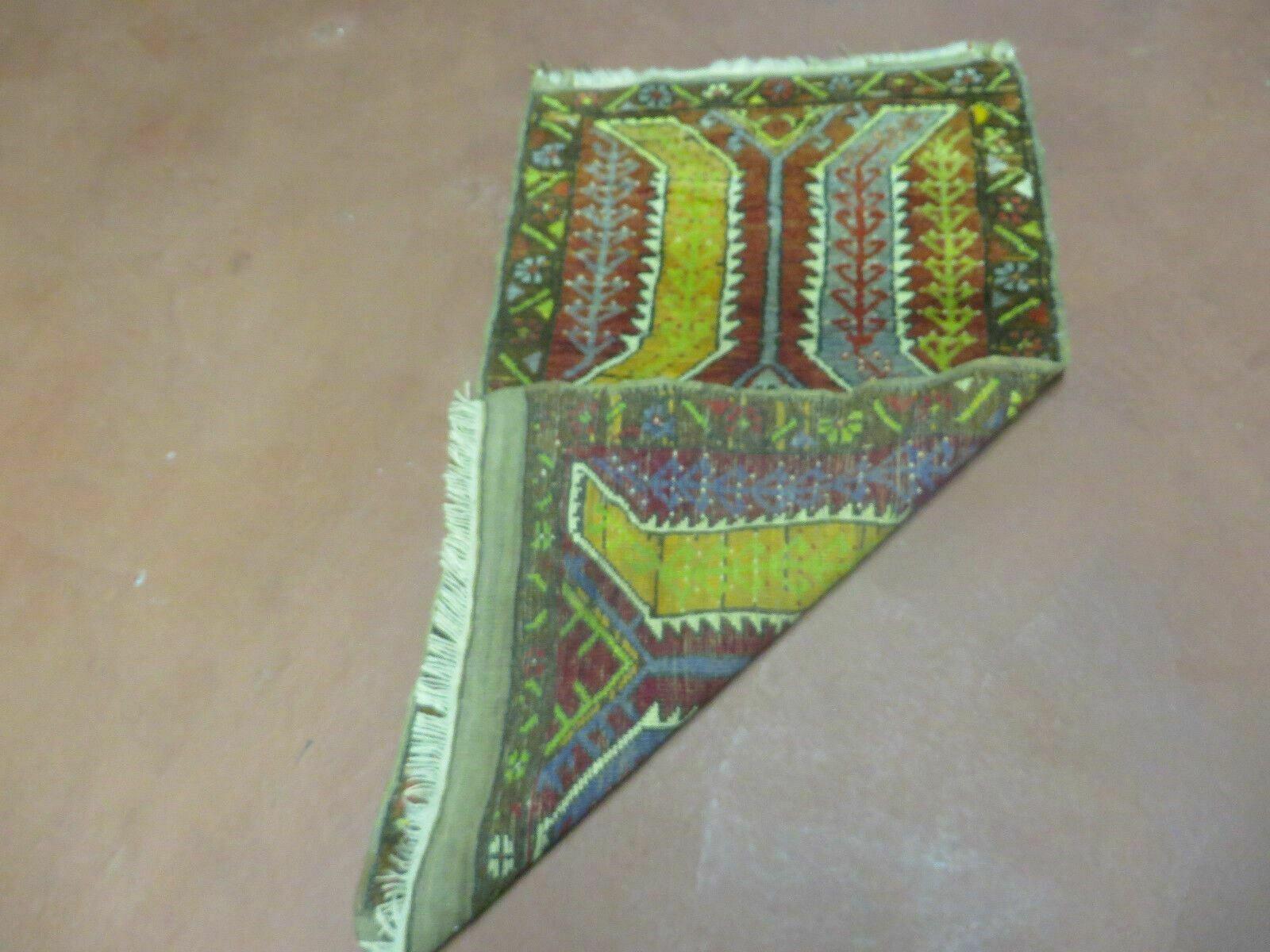 Small Turkish Yastik Rug 1.9 x 2.10, Antique Handmade Oushak Carpet - Nuvé