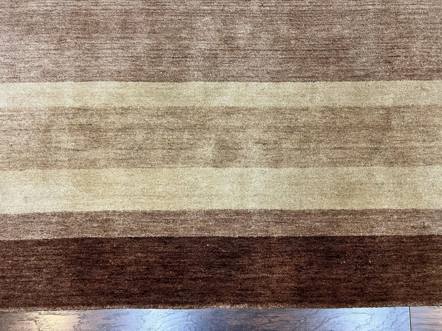 Indo Gabbeh Rug 5x8, Contemporary Wool Stripped Modern Area Rug, Hand Knotted Medium Sized Carpet - Nuvé