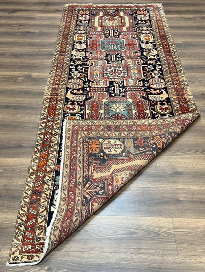 Persian Ardabil Wide Runner Rug 4x10 - Geometric Medallions & Animal Pictorials - Nuvé