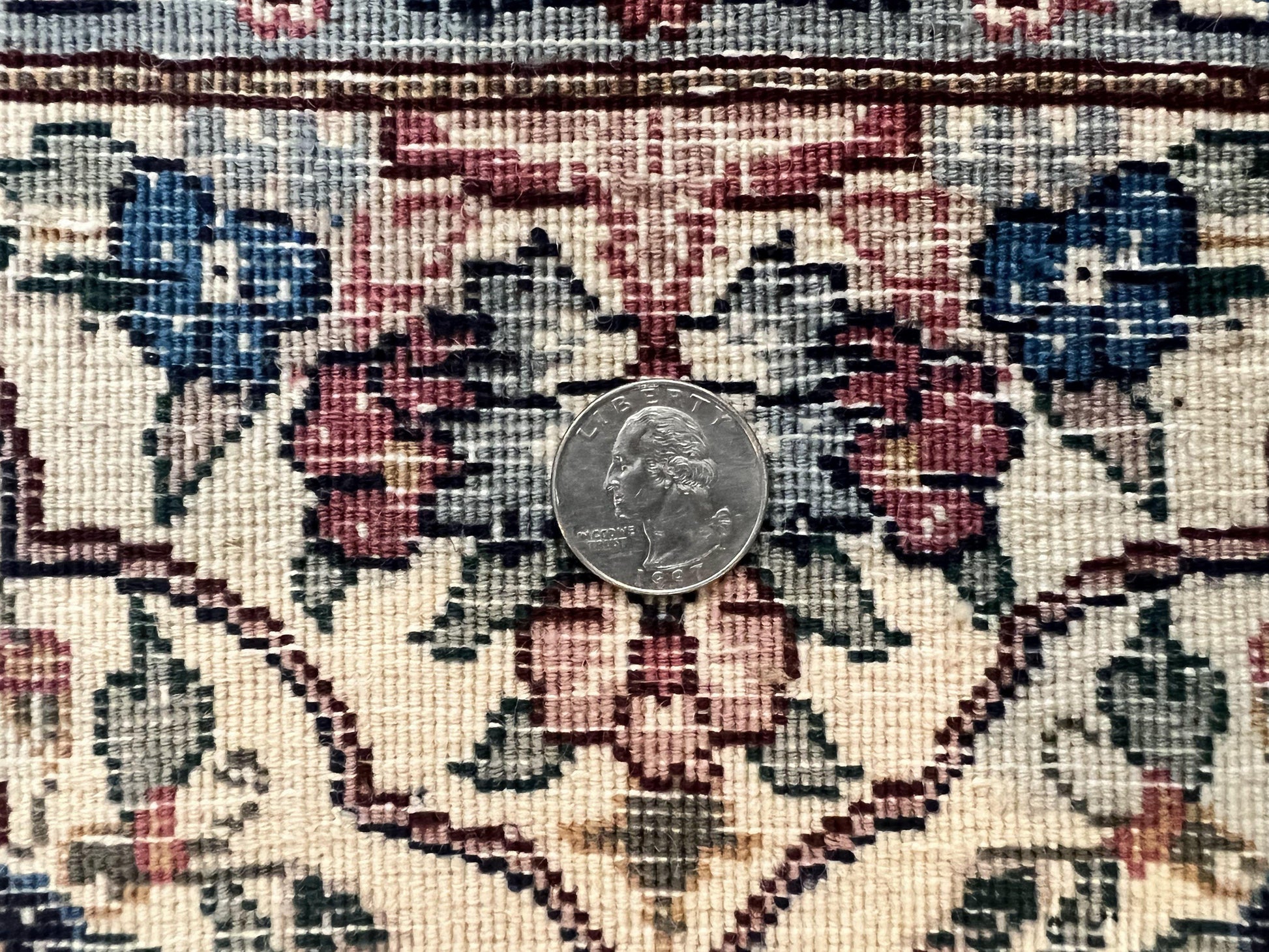 Sino Persian Runner Rug 2.8 x 14, Hand Knotted Vintage Oriental Hallway Rug, 14ft Runner, Cream, Floral, Wool - Nuvé