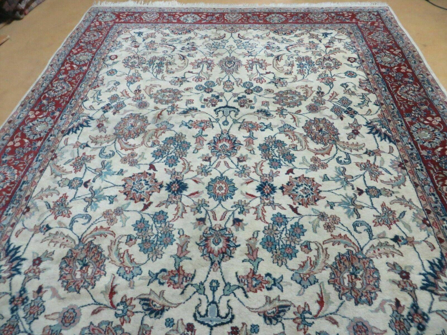 6' X 9' Vintage Handmade Fine Chinese Floral Oriental Wool Rug Carpet Beige - Nuvé