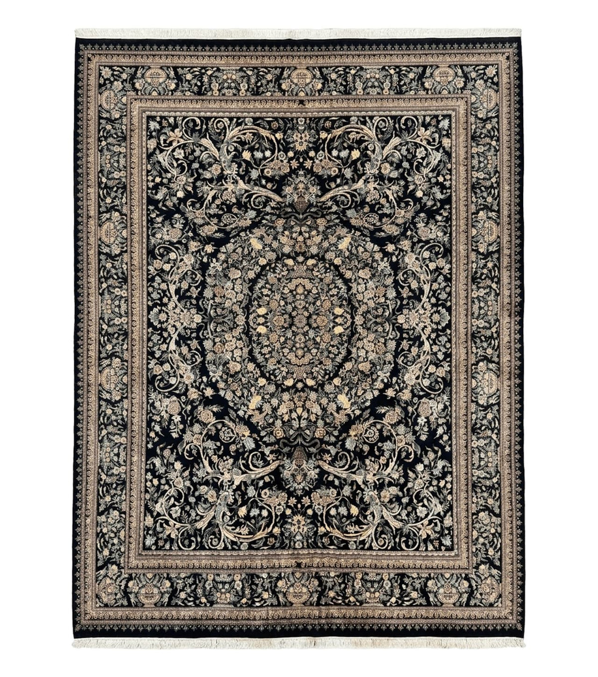 Pak Persian Rug 10x14, Elegant Floral Carpet, Fine 225 KPSI