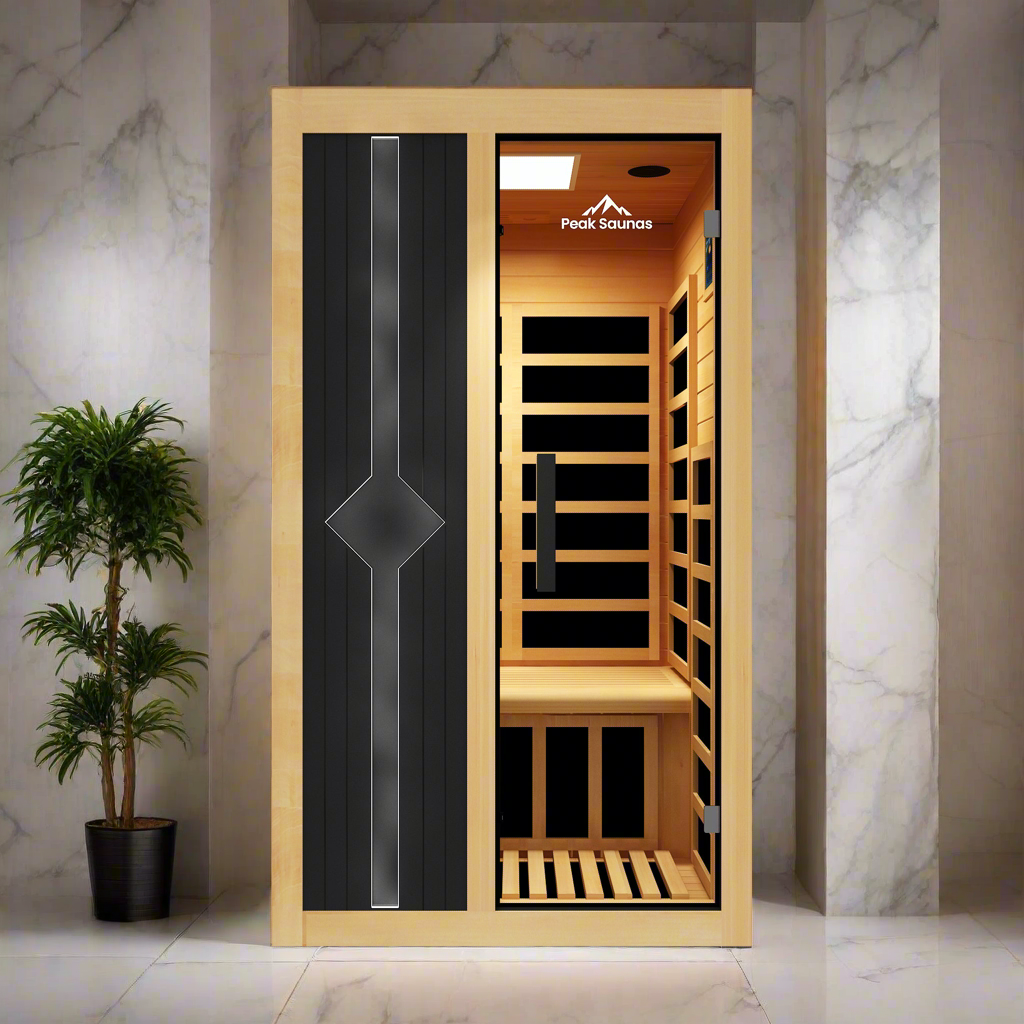 Peak Saunas Olympus Luxury 1-2 Person FAR Infrared Sauna with Smart WiFi App Control - Nuvé