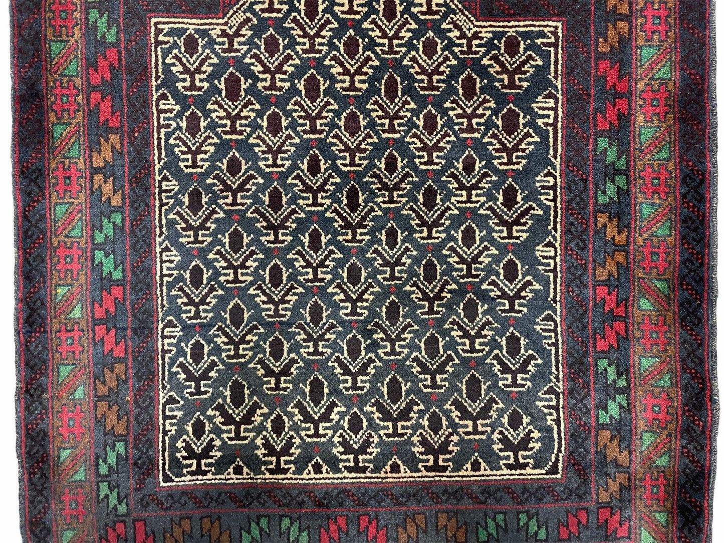 3x5 New Vintage Handmade Wool Rug Tribal Balouch Turkoman Prayer Rug Veggie Dyes - Nuvé