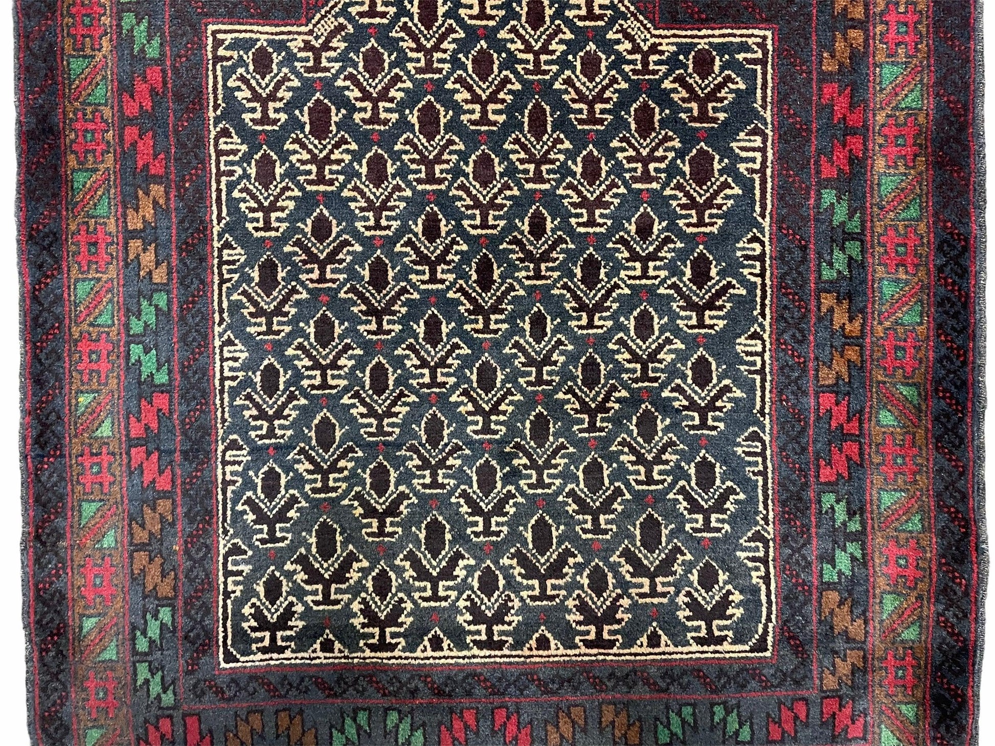 3x5 New Vintage Handmade Wool Rug Tribal Balouch Turkoman Prayer Rug Veggie Dyes - Nuvé
