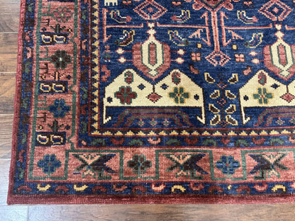 Persian Tribal Heriz Design Rug 6x9, Pottery Barn Rug, Hand Knotted Wool Vintage Rug - Nuvé