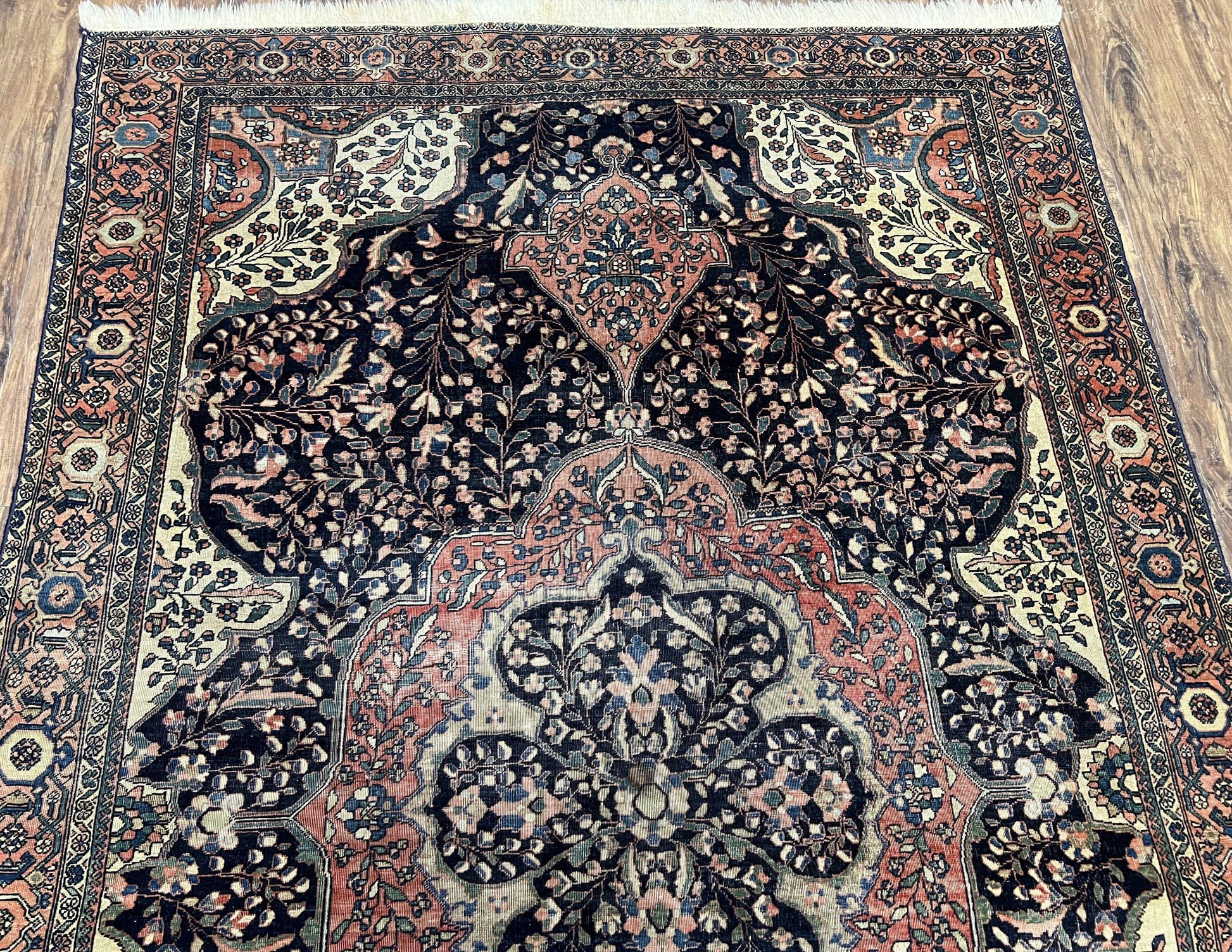 Antique Persian Sarouk Farahan Rug 4x7, Collectible Persian Carpet - Nuvé