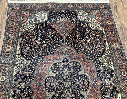 Antique Persian Sarouk Farahan Rug 4x7, Collectible Persian Carpet