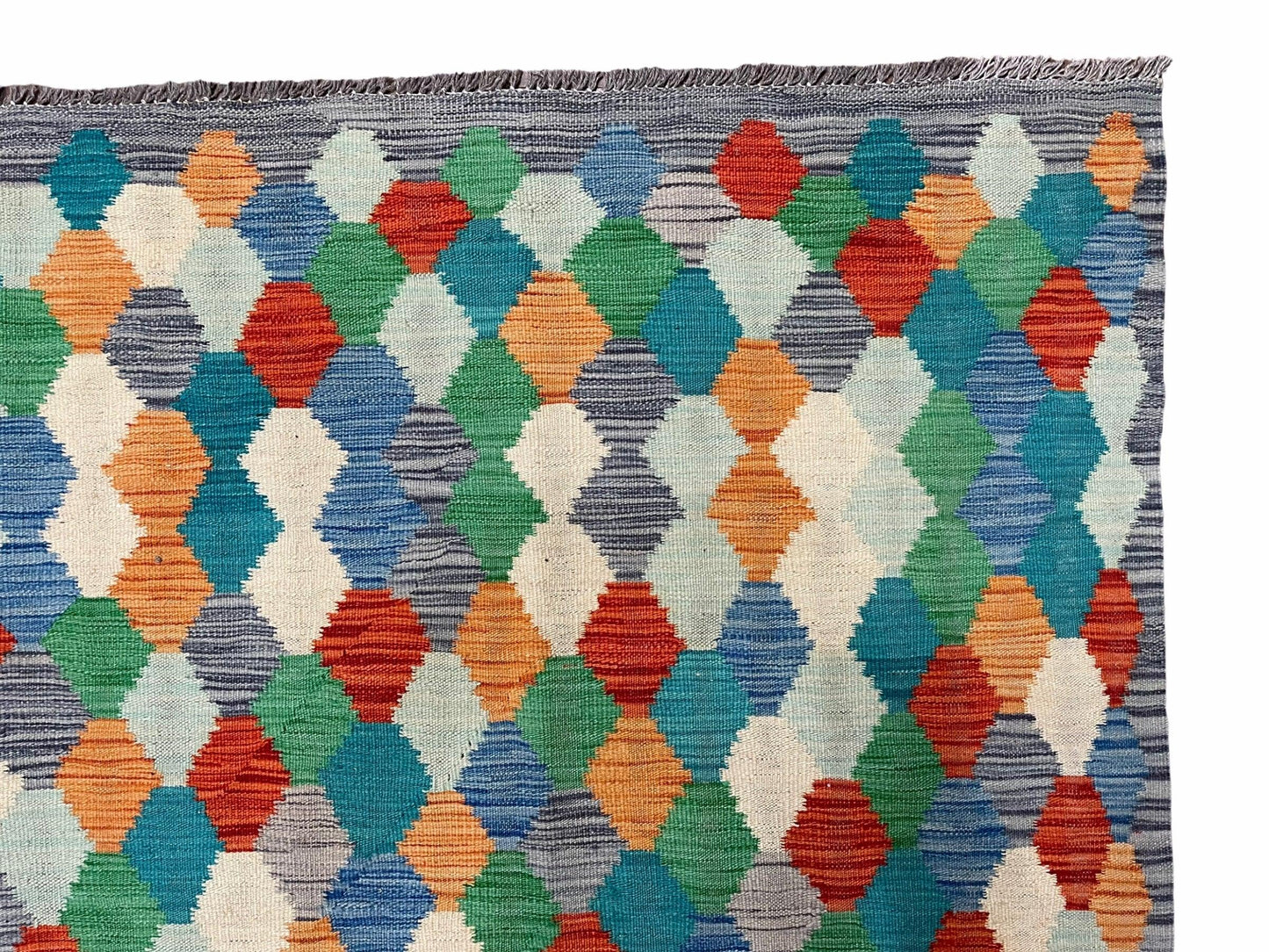 6.5 x 9.5 Colorful Chobi Kilim Rug 6 x 9 Multicolor Turkish Kilim Rug 7x10 Chobi Kilim Rug Playroom Rug Wool Kilim Rug 6x9 New Tribal Kilim - Nuvé