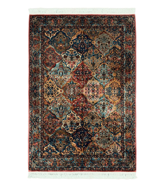 5.9 x 9 Karastan Rug Multicolor Panel Kirman #717, Original 700 Series, Wool