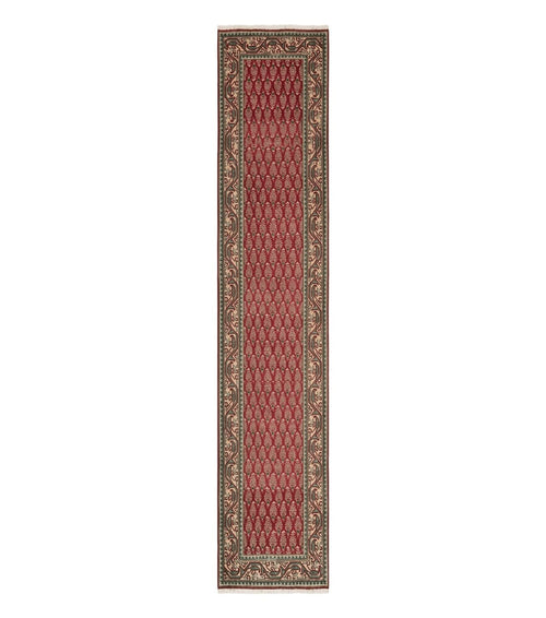 Persian Tabriz Runner Rug 3x16, Paisley Boteh Design, Red and Cream, Rug for Hallway, 16ft Wool Runner