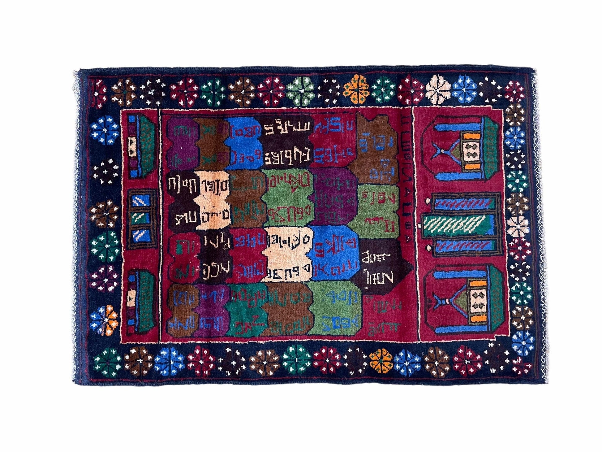 3 X 5 Vintage Handmade Tribal Wool Rug Balouchi Rug Afghan Rug Red Beige Nice - Nuvé