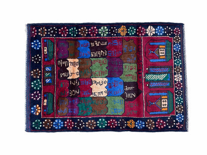 3 X 5 Vintage Handmade Tribal Wool Rug Balouchi Rug Afghan Rug Red Beige Nice - Nuvé