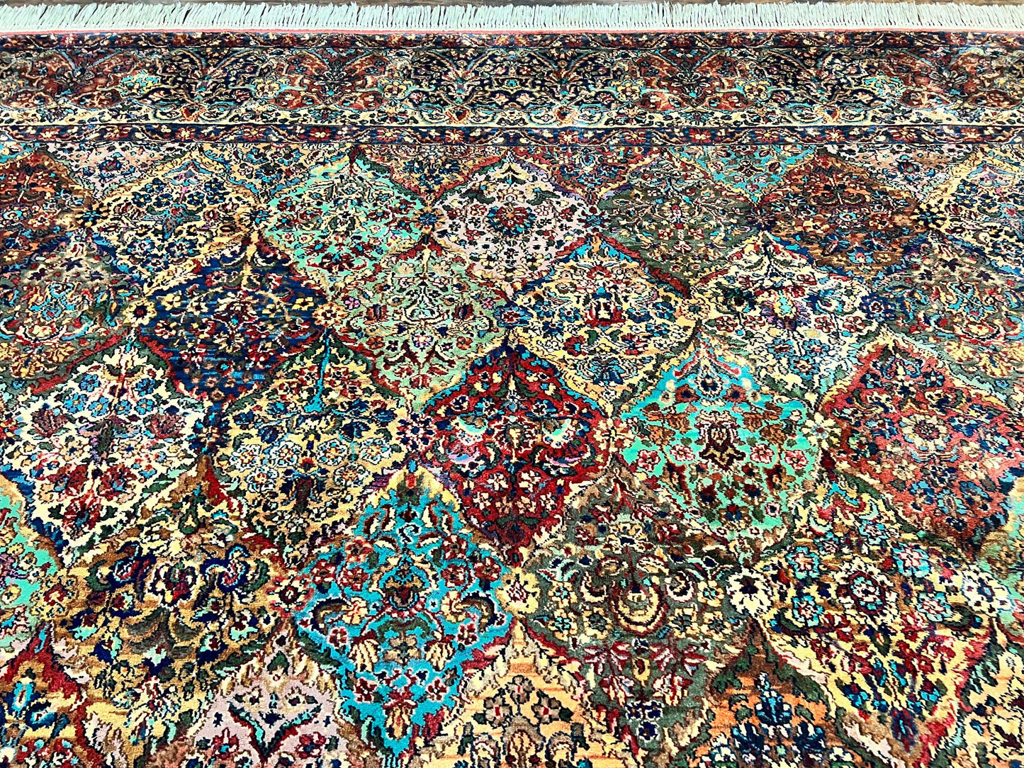 Karastan Multicolor Panel Kirman Rug #717, Wool Karastan Rug 12 x 16, Extra Large Karastan Area Rug, Original Karastan Collection 700 Series - Nuvé