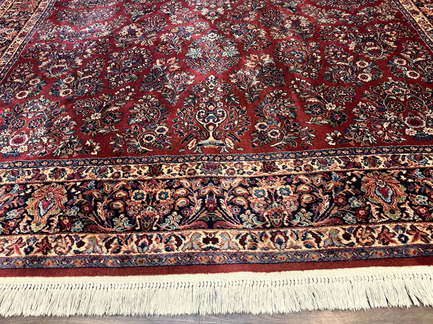 Karastan Rug 10x14, Red Sarouk #785, Wool Original 700 Series - Nuvé