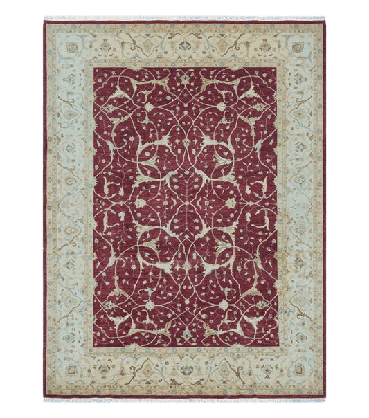 10' X 14' Vintage Handmade PESHAVAR CHOBI Pakistani Agra Wool Carpet Nice
