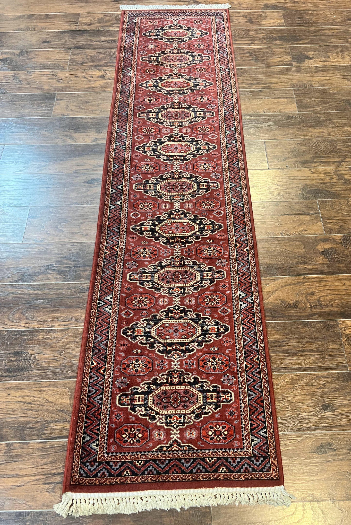 Belgium Power Loomed Runner Rug 2x9, Vintage Wool Rug for Hallway 2 x 9 ft, Red, Caucasian Persian Design, 9ft Runner - Nuvé