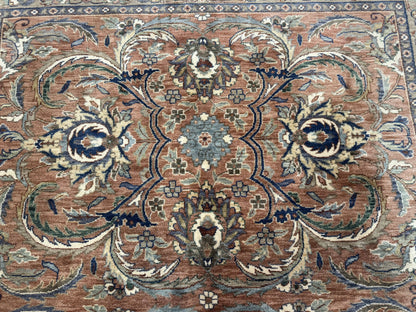 Indo Persian Mahal Rug 8x10, Traditional Wool Oriental Carpet, Pink - Nuvé