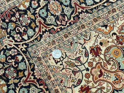 4x6 Silk Rug, Very Fine 650 KPSI, Silk Persian Carpet, Red, Floral Medallion, Sino Persian - Nuvé