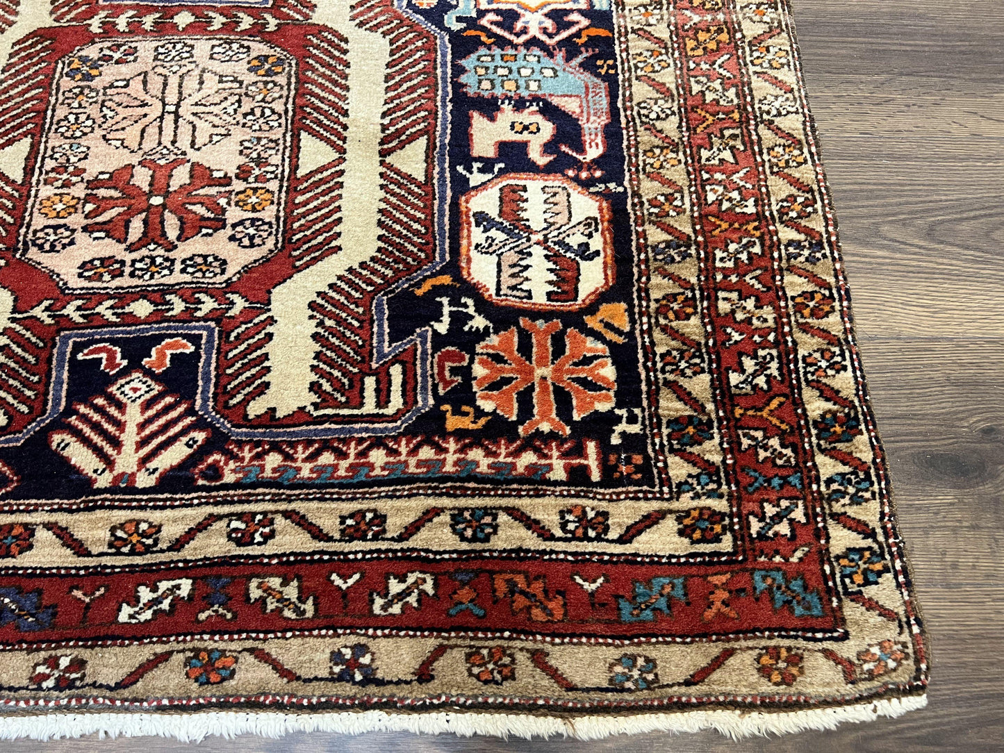 Persian Ardabil Wide Runner Rug 4x10 - Geometric Medallions & Animal Pictorials - Nuvé