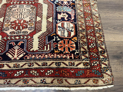 Persian Ardabil Wide Runner Rug 4x10 - Geometric Medallions & Animal Pictorials