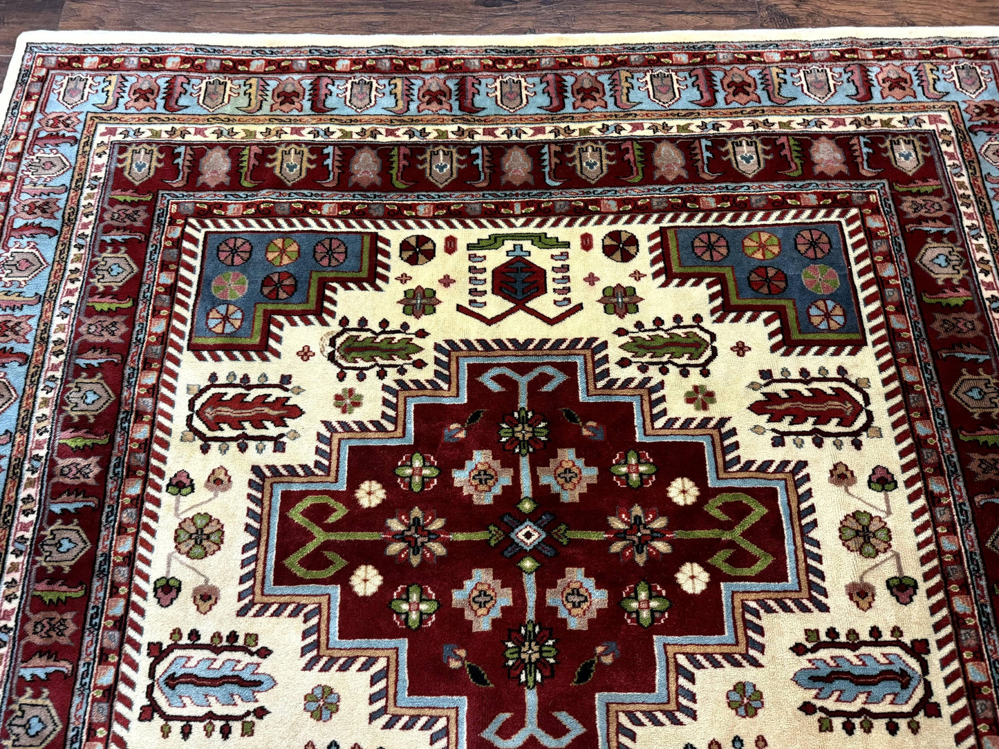 Turkish Kazak Rug 6x9, Geometric Medallions - Nuvé
