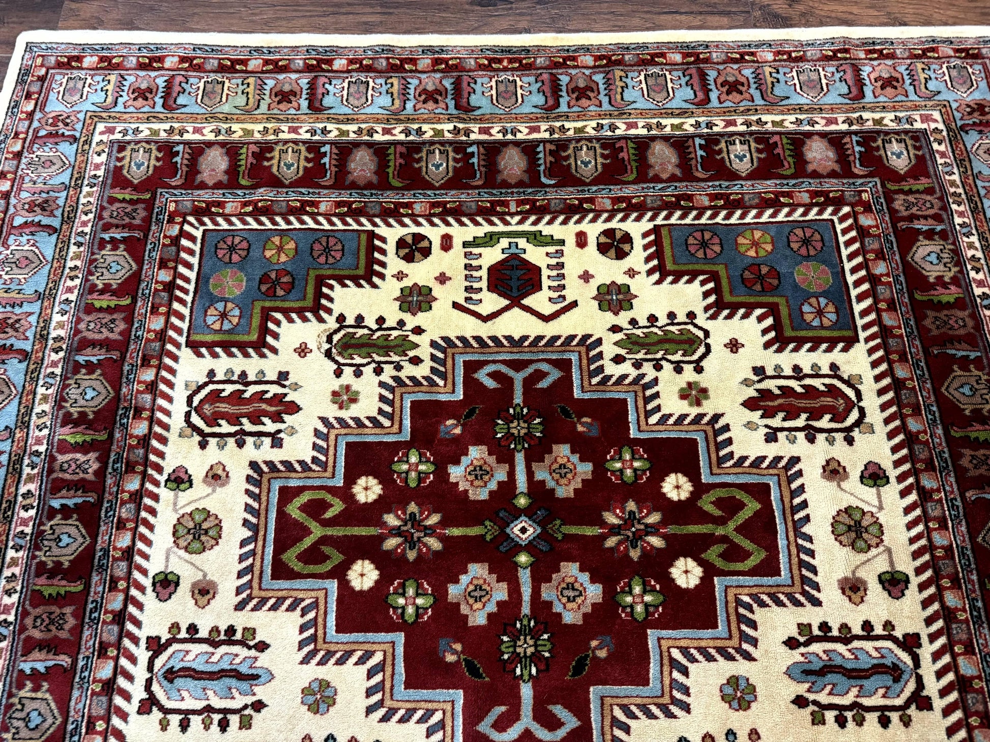 Turkish Kazak Rug 6x9, Geometric Medallions - Nuvé