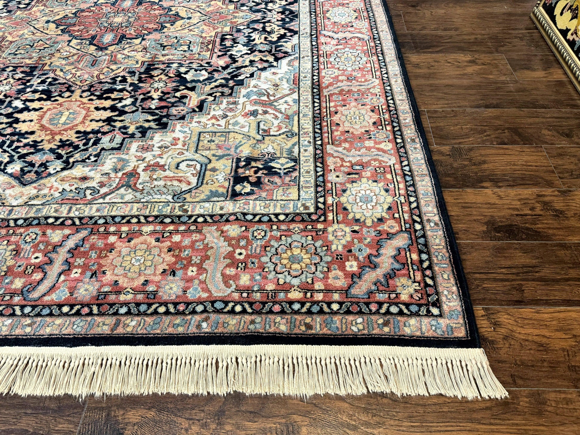 Karastan Navy Heriz #700/701 Rug, 8.8 x 10.6 Karastan Carpet, Wool Pile, Discontinued Vintage Karastan Rug, Original 700 Series, Geometric - Nuvé