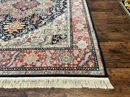 Karastan Navy Heriz #700/701 Rug, 8.8 x 10.6 Karastan Carpet, Wool Pile, Discontinued Vintage Karastan Rug, Original 700 Series, Geometric - Nuvé