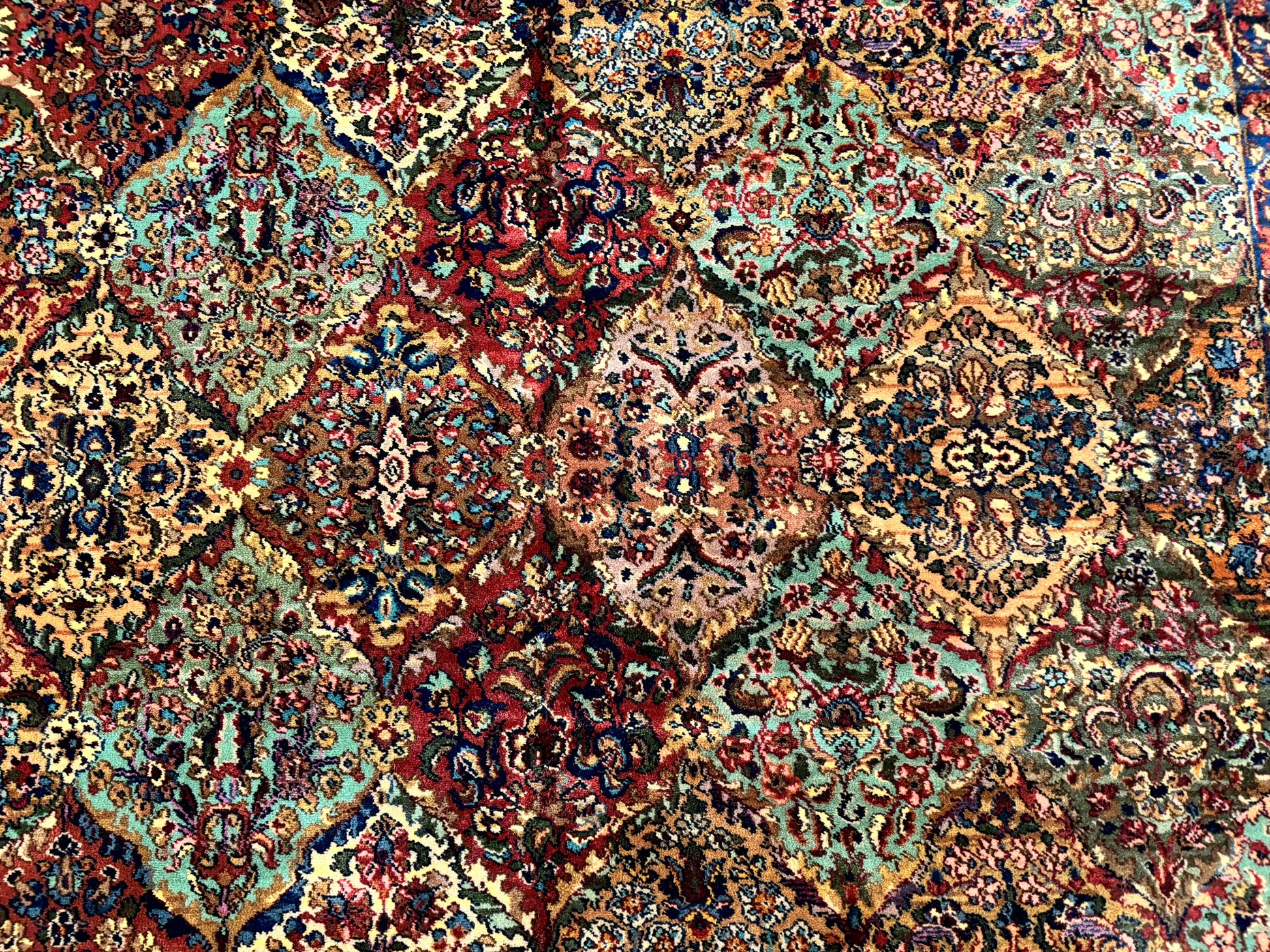 Karastan Rug 8.8 x 10.6, Multicolor Panel Kirman Rug #717, Wool - Nuvé