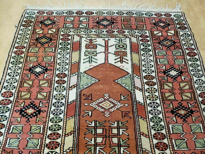 4' X 7' Antique Handmade Turkish Melas Oushak Wool Rug - Nuvé