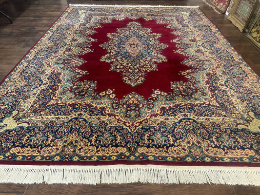 Power Loomed Persian Oriental Rug 9x12, Vintage Wool Pile, Kirman Design - Nuvé