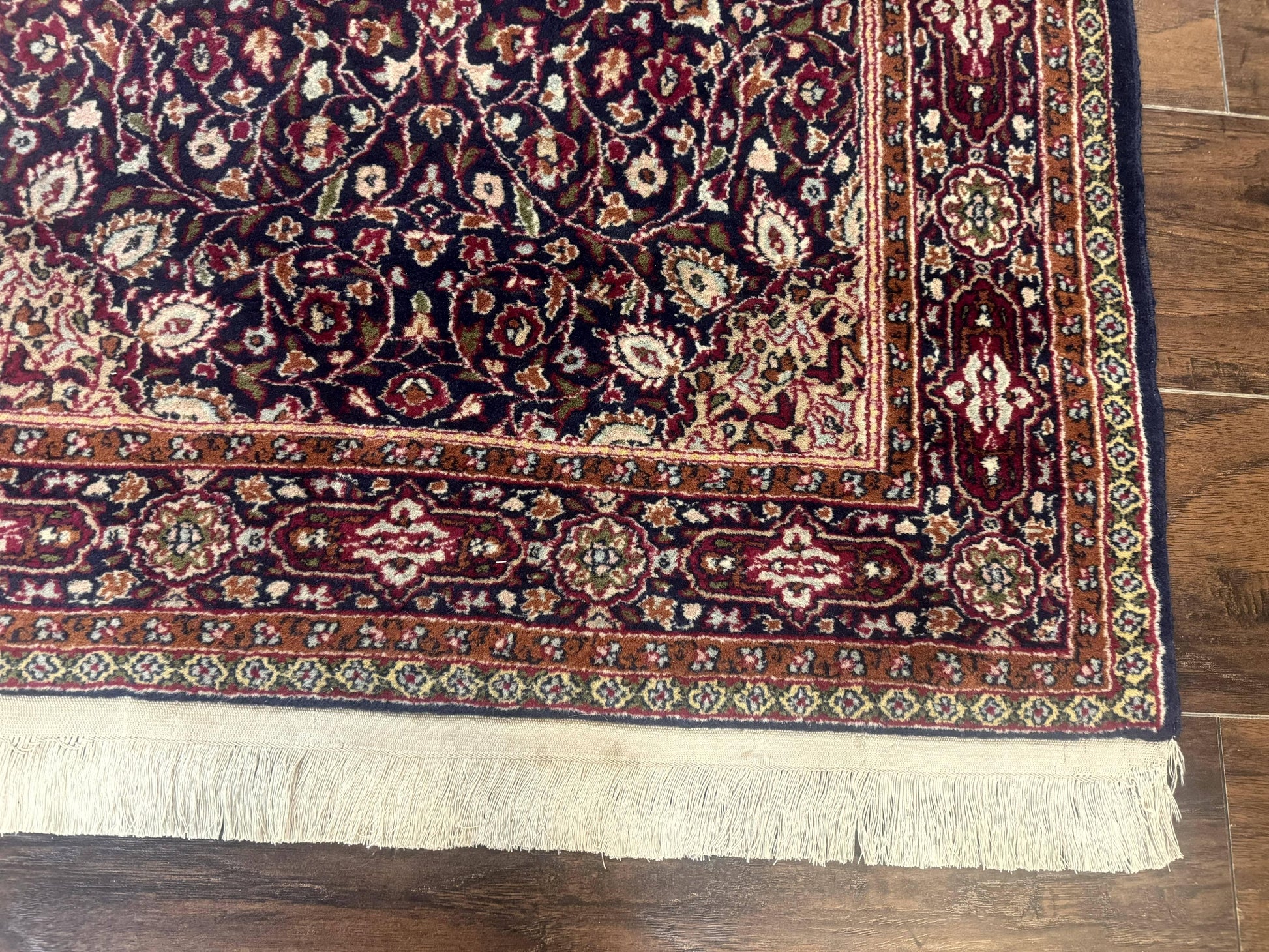 Indo Kashmiri Rug 3x5, Navy Blue, Very Fine 400 KPSI, Pair B - Nuvé