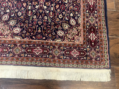 Indo Kashmiri Rug 3x5, Navy Blue, Very Fine 400 KPSI, Pair B - Nuvé