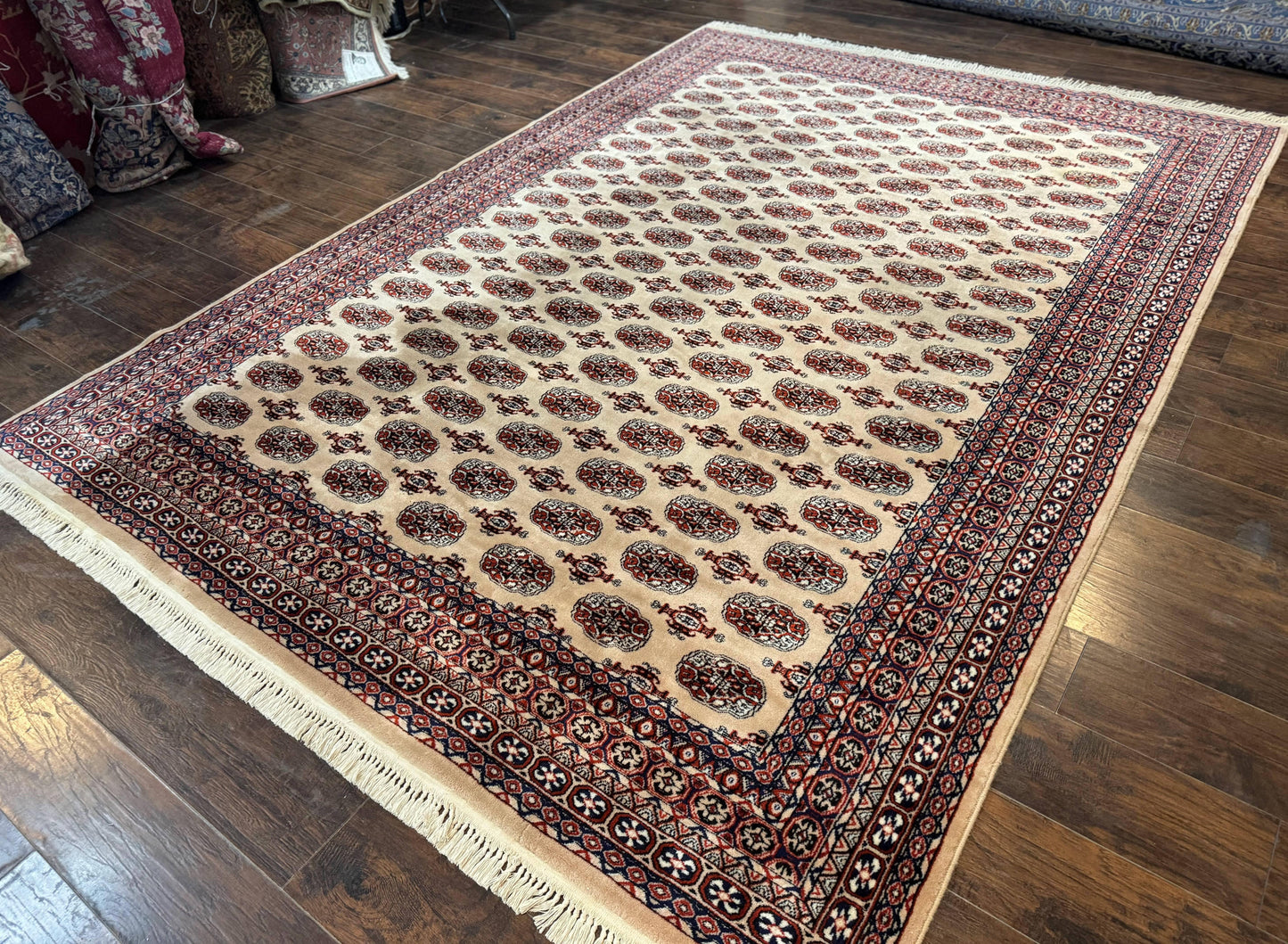 Karastan Rug 8.2 x 11.6 Beige Bokhara, Wool Pile, Vintage Discontinued Karastan Area Rug, Belgium Power Loomed Rug - Nuvé