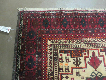 4' X 7' Vintage Handmade Pakistan Turkoman Bokhara Balouch Woven Wool Rug Nice - Nuvé