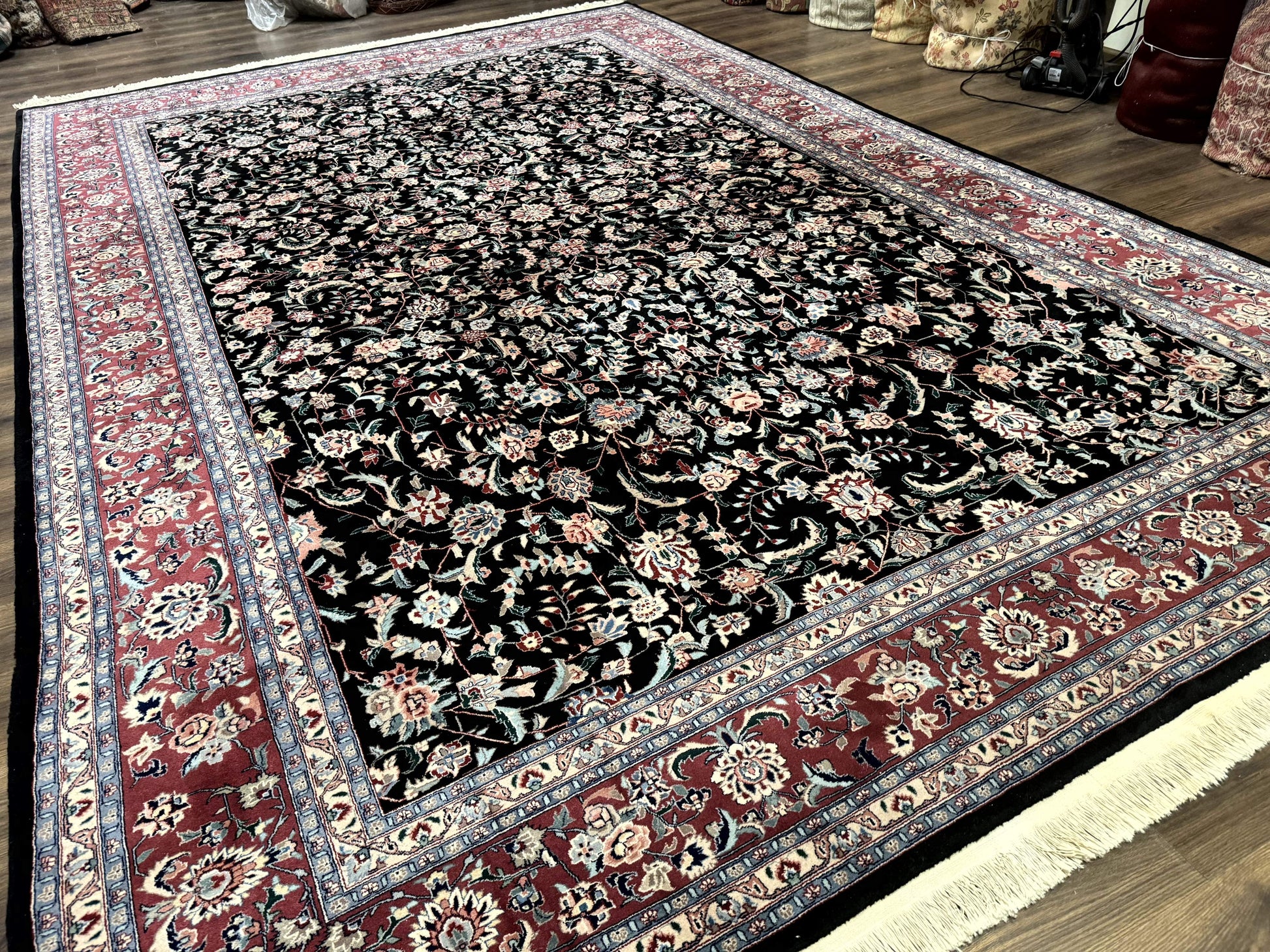 Large Sino Persian Rug 10x15, Floral Allover, Hand Knotted Wool Carpet, Fine - Nuvé