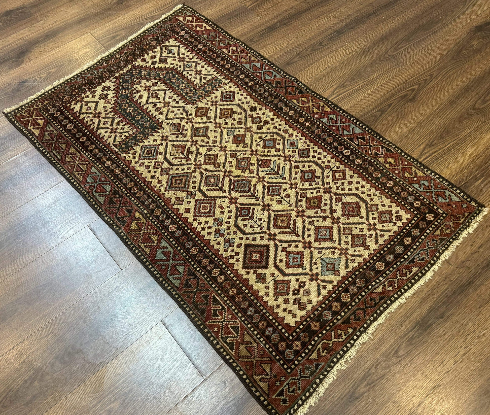 Antique Caucasian Shirvan Rug 3x5, Dagestan Prayer Rug, Collectible, Early 20th Century Rug - Nuvé