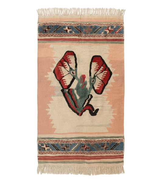 Turkish Kilim Rug 2.5 x 4.7, Flatweave Bohemian Blanket Rug, Wall Hanging Tapestry Rug